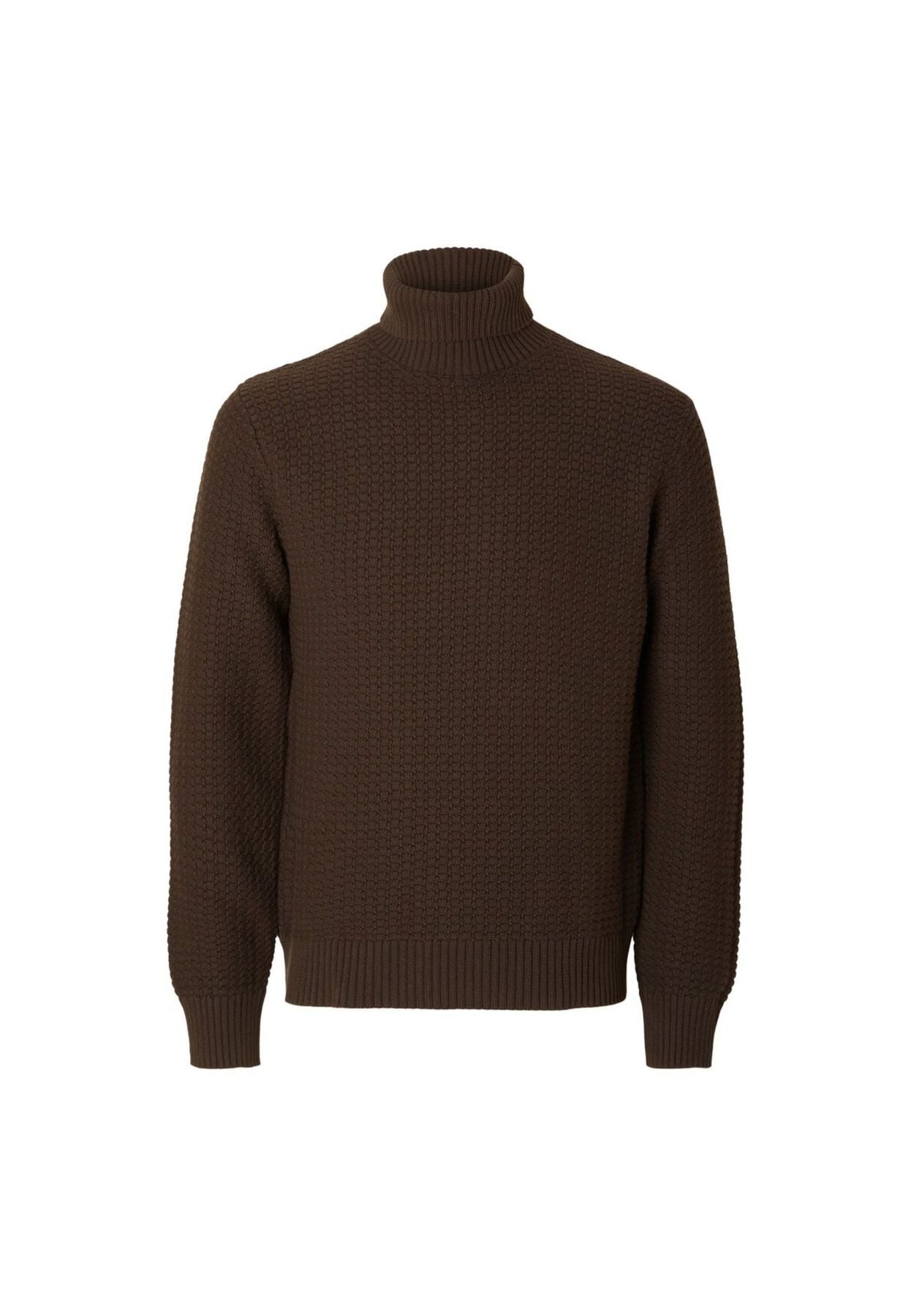 Maglione Structure collo alto marrone