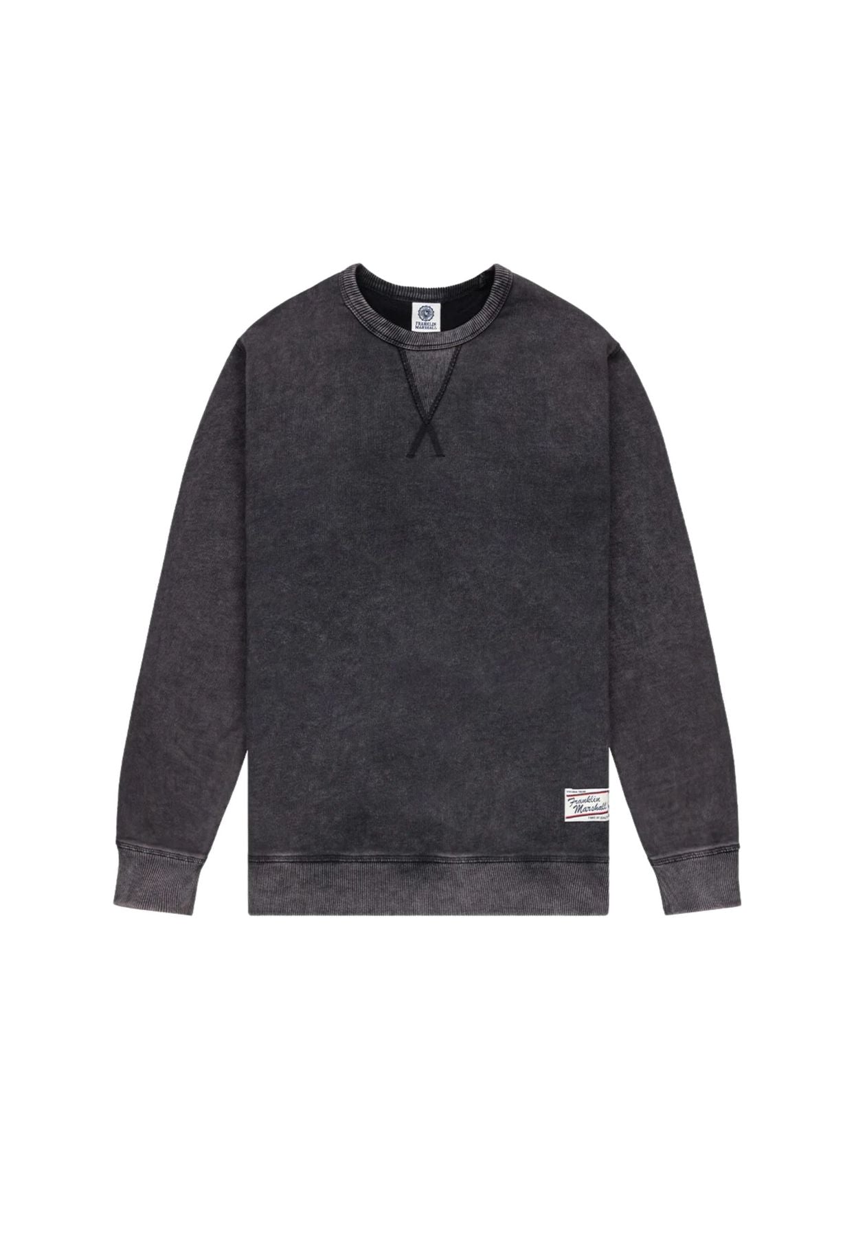 Felpa girocollo nero slavato